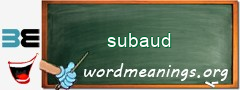 WordMeaning blackboard for subaud